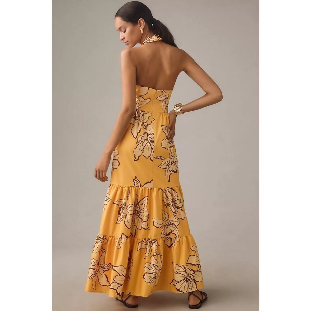 NWT Anthropologie Hutch Floral Halter Maxi Dress $298 SIZE 6 Maize - Picture 4 of 5